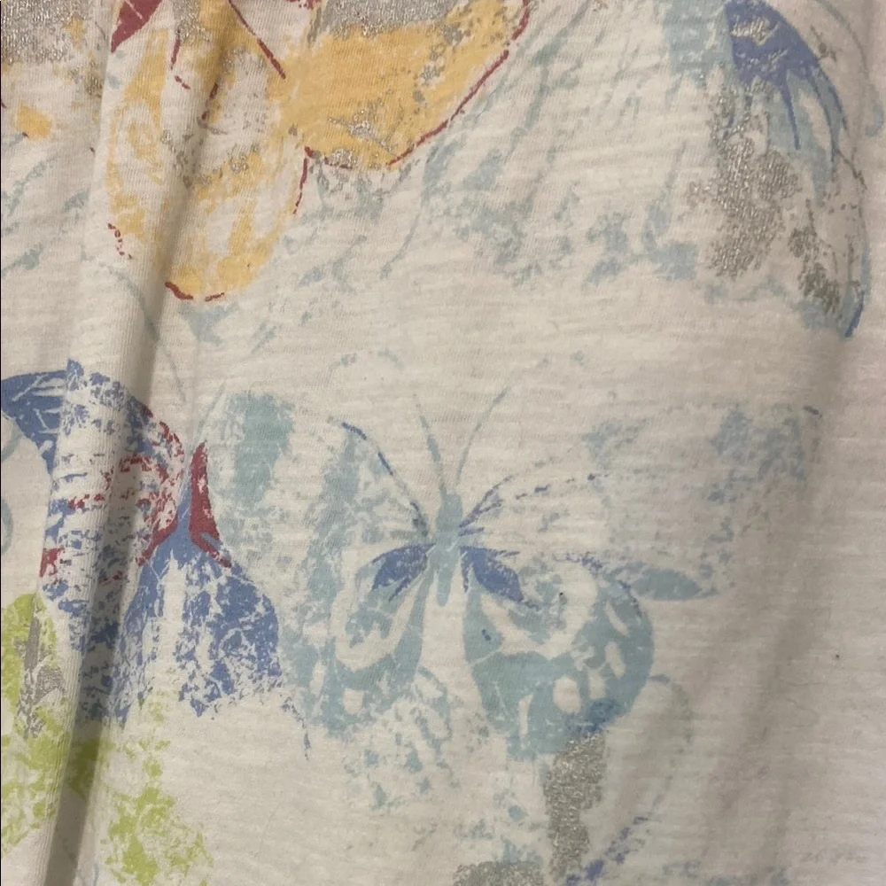 Coldwater Creek Pink and Yellow Fitted 3/4 Sleeve Blouse - Picture 3 of 4